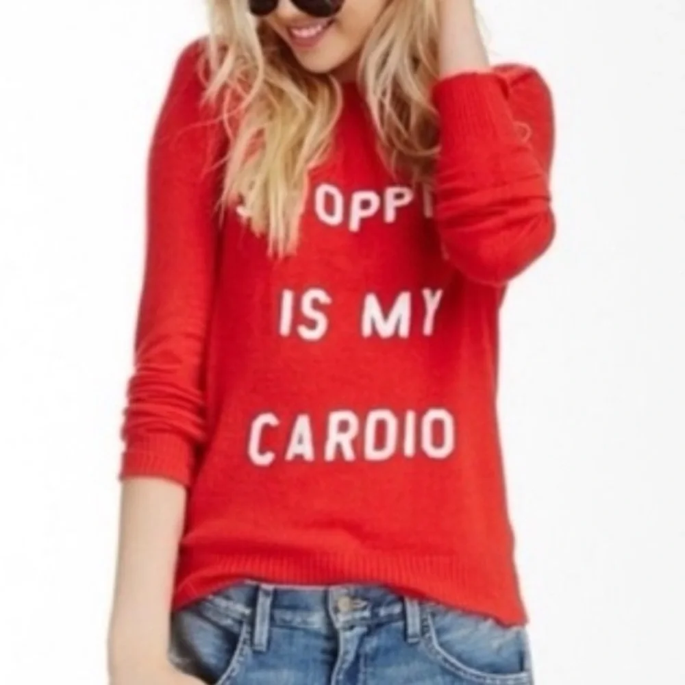 Wildfox Angora Rabbit Hair Sequin Knit Sweater Red SHOPPING IS MY CARDIO Medium